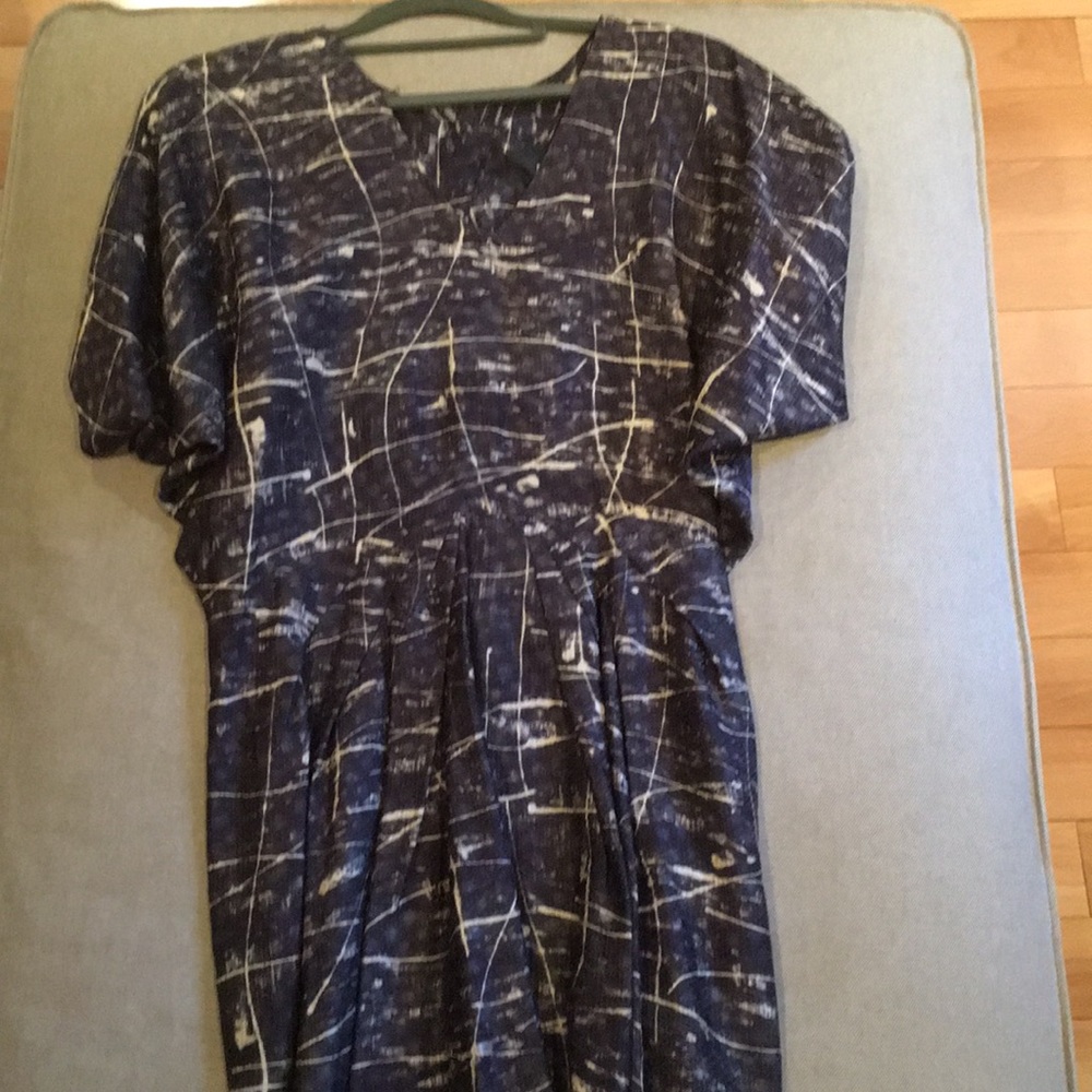 Nicole Farhi Abstract Print Silk Dress
